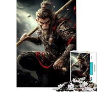 Rompecabezas para Adolescentes de 1000 Piezas Sun Wukong Palo Dorado Juego Familiar Juguetes Adictivos para Cultivar la Paciencia Gran Regalo Una Obra de Arte (Tamaño 50x75cm)