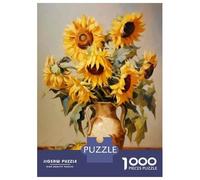 Rompecabezas para Adolescentes De 1000 Piezas Sunflower Bouquet in Ceramic Vase Rompecabezas para Adultos Juego Familiar Regalos para Mujeres Cumpleaños Y Navidad 38x26cm/1000pcs