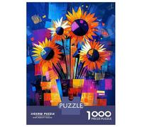 Rompecabezas para Adolescentes De 1000 Piezas Sunflowers - Van Gogh Reimagined in Vibrant Abstract Rompecabezas para Adultos Juegos Relajantes Análisis Y Lógica Cumpleaños 38x26cm