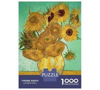 Rompecabezas para Adolescentes De 1000 Piezas Sunflowers Van Gogh Rompecabezas para Adultos Juego Práctico Vacaciones En Casa Matar El Tiempo Juego Desafiante Regalos 70x50cm/1000pcs