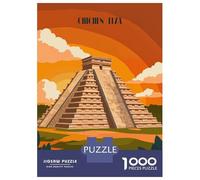 Rompecabezas para Adolescentes De 1000 Piezas Sunset at Chichen Itza Rompecabezas para Adultos Juguete Decoración De Pared Desafío Difícil 52x38cm/1000pcs