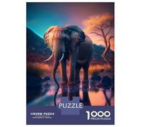 Rompecabezas para Adolescentes De 1000 Piezas Sunset Elephant Rompecabezas para Adultos Juguetes Antiestrés Regalo De Cumpleaños Cumpleaños 52x38cm/1000pcs