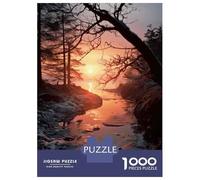 Rompecabezas para Adolescentes De 1000 Piezas Sunset Over Frozen River Rompecabezas para Adultos Juego Familiar Regalos para Mujeres Cumpleaños Y Navidad 52x38cm/1000pcs