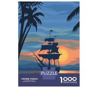 Rompecabezas para Adolescentes De 1000 Piezas Sunset Sailboat Rompecabezas para Adultos Juegos Familiares Corte De Precisión Regalos Y Cumpleaños Únicos 52x38cm/1000pcs