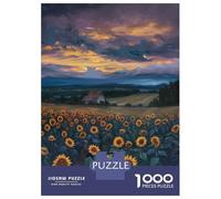 Rompecabezas para Adolescentes De 1000 Piezas Sunset Sunflower Field Rompecabezas para Adultos Juegos Relajantes Regalos para Mujeres Regalos De Juegos Desafiantes 70x50cm/1000pcs
