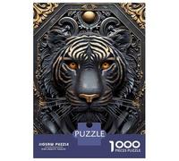 Rompecabezas para Adolescentes De 1000 Piezas Surreal Golden Tiger Art Rompecabezas para Adultos Juego Práctico Una Obra De Arte Cumpleaños 52x38cm/1000pcs