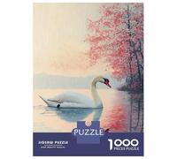 Rompecabezas para Adolescentes De 1000 Piezas Swan in A Pink Floral Lake Rompecabezas para Adultos Juego Familiar Pero Divertido Y Humorístico Actividades Divertidas En Casa 70x50cm/1000pcs