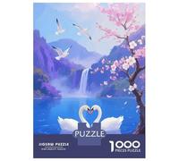 Rompecabezas para Adolescentes De 1000 Piezas Swan Spring Landscape Rompecabezas para Adultos Juego De Ingenio Regalos para Mujeres Desafiante De Completar 52x38cm/1000pcs