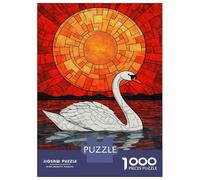 Rompecabezas para Adolescentes De 1000 Piezas Swan Sunset Glow Rompecabezas para Adultos Juego De Ingenio para Mejorar La Memoria Actividades Divertidas En Casa 70x50cm/1000pcs