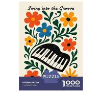 Rompecabezas para Adolescentes De 1000 Piezas Swing Into The Groove Floral Piano Rompecabezas para Adultos Juguetes De Bricolaje Análisis Y Lógica Regalo De Cumpleaños, Regalos, 70x50cm/1000pcs