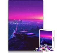 Rompecabezas para Adolescentes de 1000 Piezas Synthwave Skyline, Relajarse, Pasar el Tiempo Libre, Juguete Profesional de Corte Limpio, tamaño 38x52cm