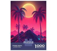 Rompecabezas para Adolescentes De 1000 Piezas Synthwave Sunset Melodies Rompecabezas Juguetes Antiestrés Corte De Precisión Cumpleaños 38x26cm/1000pcs
