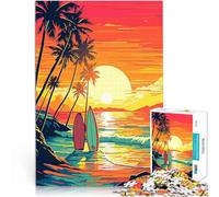 Rompecabezas para Adolescentes de 1000 Piezas Tabla de Surf Vintage Retro Juegos de relajación Regalos para Amigos y Familiares 75x50cm