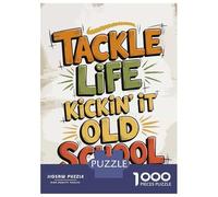 Rompecabezas para Adolescentes De 1000 Piezas Tackle Life Old School Graphic Art Rompecabezas para Adultos Juguetes Antiestrés Regalo De Cumpleaños Cumpleaños 38x26cm/1000pcs