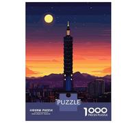 Rompecabezas para Adolescentes De 1000 Piezas Taipei Taiwan Cityscape at Sunset Rompecabezas para Adolescentes Juegos Relajantes Carrera De Velocidad De Manos 70x50cm/1000pcs