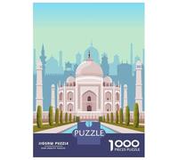 Rompecabezas para Adolescentes De 1000 Piezas Taj Mahal Travel Print Rompecabezas para Adultos Juegos Divertidos Decoración De Pared 70x50cm/1000pcs