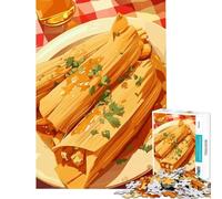 Rompecabezas para Adolescentes de 1000 Piezas Tamales con Salsa y Cilantro Juguetes adictivos para Cultivar la Paciencia Juego de ingenio Decoración Perfecta Regalo Divertido (Tamaño 50x75cm)