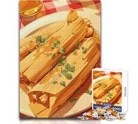 Rompecabezas para Adolescentes de 1000 Piezas, Tamales con Salsa y Cilantro, Noche de Juegos y diversión Familiar, Ideas de Regalos Divertidos para la Familia, tamaño 50x75cm