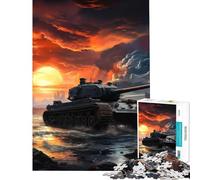 Rompecabezas para Adolescentes de 1000 Piezas Tanque Tiger Panzer Juego de ingenio Juguetes educativos Regalo de cumpleaños dificultad Alta (tamaño 38x52cm)