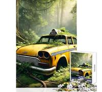 Rompecabezas para Adolescentes de 1000 Piezas Taxi abandonado en la Jungla Juego de ingenio Un Reto difícil Juguete Educativo Interacción Entre Padres e Hijos (50x75cm)