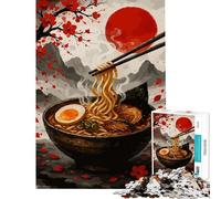 Rompecabezas para Adolescentes de 1000 Piezas Tazón de Ramen con Palillos y Flores de Cerezo Un desafío Educativo y difícil Que pondrá a Prueba tu ingenio para Mayores de 14 años 50x75cm