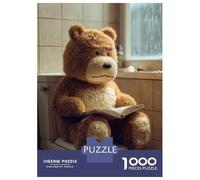 Rompecabezas para Adolescentes De 1000 Piezas Teddy Bear Reading on Toilet Rompecabezas para Adultos Juegos Relajantes Regalo De Cumpleaños Diversión En Casa Actividades, 38x26cm/1000pcs