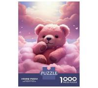 Rompecabezas para Adolescentes De 1000 Piezas Teddy On Pink Clouds Rompecabezas para Adultos Juguete Decoración De Pared Carrera De Velocidad Manual Desafío Educativo 70x50cm/1000pcs