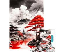 Rompecabezas para Adolescentes de 1000 Piezas Templos a orillas del río Juguetes adictivos para Cultivar la Paciencia Juego de ingenio Decoración Perfecta Regalo Divertido (Tamaño 50x75cm)