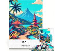 Rompecabezas para Adolescentes de 1000 Piezas: Templos Ocultos en Bali, Juego Educativo, decoración, Lista de Deseos con Papá Noel 38x26cm