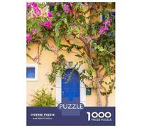 Rompecabezas para Adolescentes De 1000 Piezas The Blue Door Greece Rompecabezas Juguetes Antiestrés Mejora La Memoria Oferta como Regalo para Toda La Familia 52x38cm/1000pcs