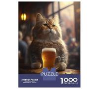 Rompecabezas para Adolescentes De 1000 Piezas The Drinking Cat Rompecabezas para Adultos Juguetes De Bricolaje Análisis Y Lógica Regalo De Cumpleaños, Regalos, 70x50cm/1000pcs