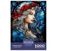Rompecabezas para Adolescentes De 1000 Piezas The Lady in Blue Rompecabezas para Adultos Juguetes Antiestrés Decoración De Pared Interacción Entre Padres E Hijos 38x26cm/1000pcs
