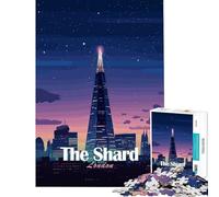 Rompecabezas para Adolescentes de 1000 Piezas The Shard London Pixel Art Juego Educativo para niños desafío de Juego Ideas de Regalos Carrera de Velocidad de Manos tamaño 75x50cm