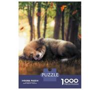 Rompecabezas para Adolescentes De 1000 Piezas The Sleeping Fox Cub Rompecabezas para Adultos Juguete Decoración De Pared Carrera De Velocidad Manual Desafío Educativo 52x38cm/1000pcs