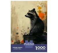 Rompecabezas para Adolescentes De 1000 Piezas The Vintage Trash Raccoon Rompecabezas para Adolescentes Juegos Relajantes para La Diversión Familiar Juego Desafiante Regalos 52x38cm/1000pcs