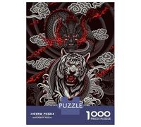 Rompecabezas para Adolescentes De 1000 Piezas Tiger and Dragon Rompecabezas para Adultos Juego De Ingenio Patrón De Ensamblaje Cumpleaños Y Navidad 70x50cm/1000pcs
