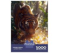 Rompecabezas para Adolescentes De 1000 Piezas Tiger Drinking Water in Jungle Rompecabezas para Adultos Juguetes Antiestrés Regalo De Cumpleaños Cumpleaños 52x38cm/1000pcs