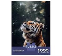 Rompecabezas para Adolescentes De 1000 Piezas Tiger Gazing Upward with Bokeh Lights Rompecabezas para Adultos Juegos Familiares Análisis Y Lógica Cumpleaños Y Navidad 52x38cm/1000pcs