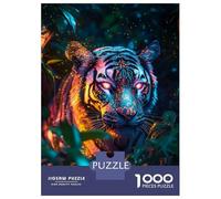 Rompecabezas para Adolescentes De 1000 Piezas Tiger in Neon Jungle Rompecabezas para Adultos Juegos Divertidos Mejora La Memoria Oferta como Regalo para Toda La Familia 52x38cm/1000pcs