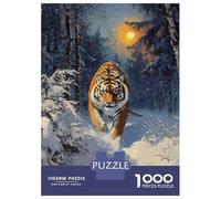 Rompecabezas para Adolescentes De 1000 Piezas Tiger in Snowy Forest Rompecabezas Juego De Ingenio Decoración Perfecta Regalos Y Cumpleaños Únicos 52x38cm/1000pcs