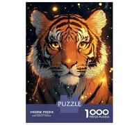 Rompecabezas para Adolescentes De 1000 Piezas Tiger in The Night Illuminated Rompecabezas para Adultos Juguetes De Bricolaje Una Obra De Arte Diversión En Casa Actividades, 38x26cm/1000pcs