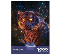 Rompecabezas para Adolescentes De 1000 Piezas Tiger in The Night Rompecabezas para Adultos Juguetes Antiestrés Decoración De Pared Interacción Entre Padres E Hijos 70x50cm/1000pcs