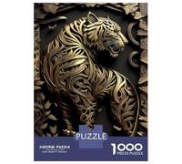 Rompecabezas para Adolescentes De 1000 Piezas Tiger Lord Golden Art Deco Rompecabezas para Adultos Juguetes De Bricolaje Una Obra De Arte Diversión En Casa Actividades, 52x38cm/1000pcs