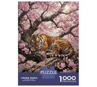 Rompecabezas para Adolescentes De 1000 Piezas Tiger Sleeping in Cherry Blossom Tree Rompecabezas para Adultos Juguete Decoración De Pared Regalo De Cumpleaños Juego Desafiante Regalos 38x26cm/1000pcs