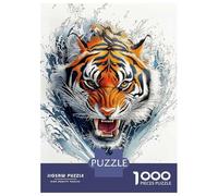 Rompecabezas para Adolescentes De 1000 Piezas Tiger Splash Rompecabezas para Adultos Juguetes De Bricolaje Análisis Y Lógica Regalo De Cumpleaños, Regalos, 38x26cm/1000pcs