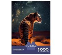Rompecabezas para Adolescentes De 1000 Piezas Tiger Under The Stars Rompecabezas Juegos Relajantes Decoración De Pared 52x38cm/1000pcs