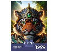 Rompecabezas para Adolescentes De 1000 Piezas Tiger Warrior Armor Fantasy Art Rompecabezas para Adultos Juguetes Antiestrés Decoración De Pared Actividades Divertidas En Casa 52x38cm/1000pcs