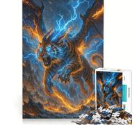 Rompecabezas para Adolescentes de 1000 Piezas Tigre Alado con Poderes de Rayo Juguete Educativo Ideal para la diversión Familiar cumpleaños y Navidad 38x26cm