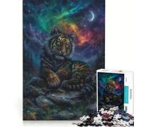 Rompecabezas para Adolescentes de 1000 Piezas: Tigre Celestial en un Paisaje de montaña, Juguetes antiestrés, Carrera de Velocidad Manual, para Mejorar el Amor Entre Parejas 38x26cm