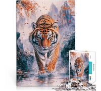 Rompecabezas para Adolescentes de 1000 Piezas Tigre en Las montañas otoñales Juguetes de Juego Decoración artística del hogar 75x50cm